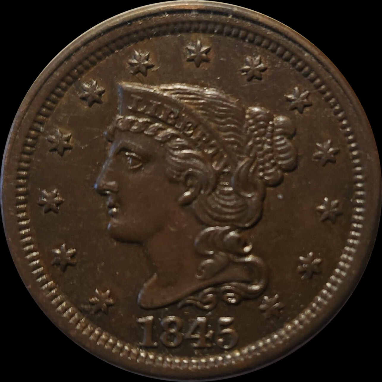 1845-1c-Braided-Hair-Large-Cent-#2